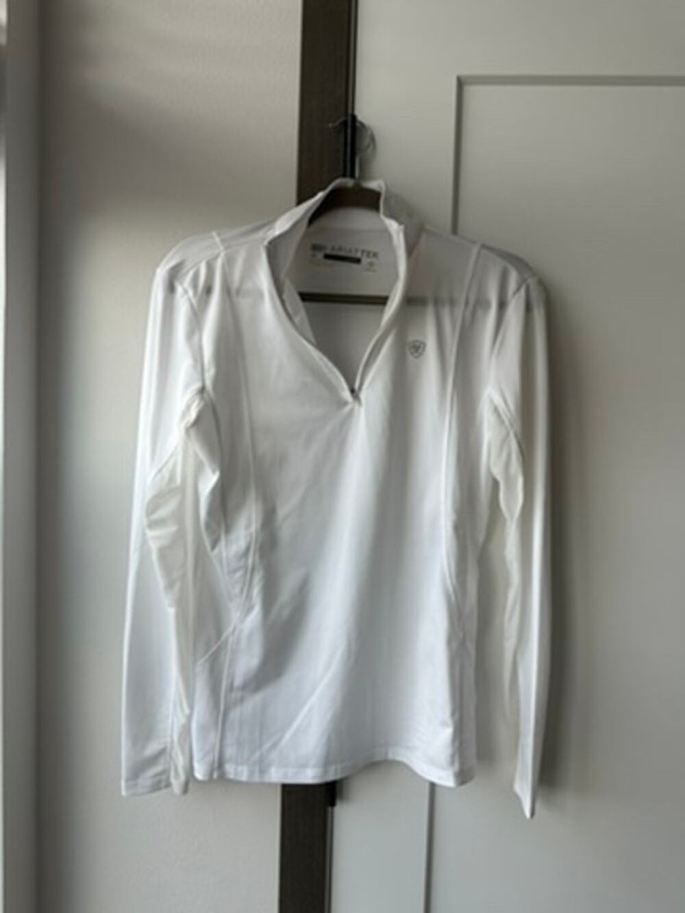 AriatTEK White Long-Sleeve Quarter-Zip Riding Shirt